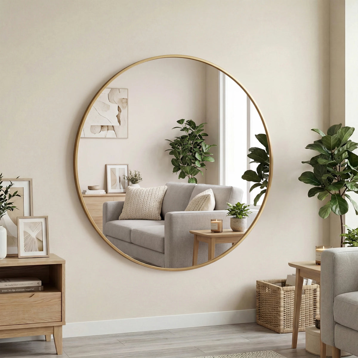 MCQ Shatterproof Round Wall Mirror for Bathroom and Bedroom