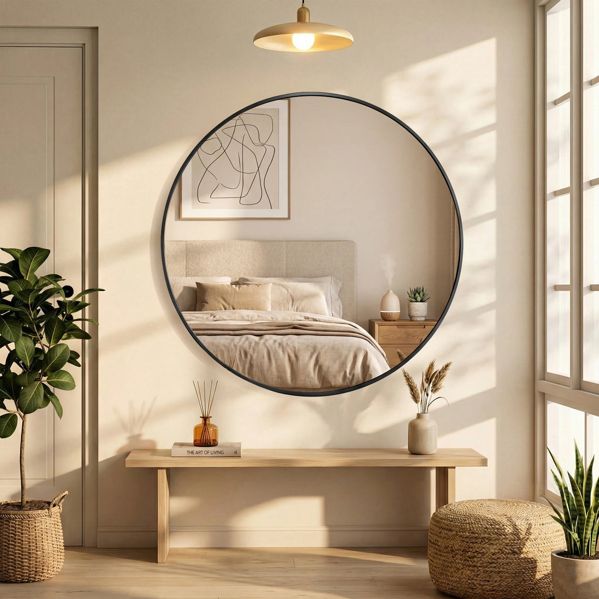 MCQ Shatterproof Round Wall Mirror for Bathroom and Bedroom