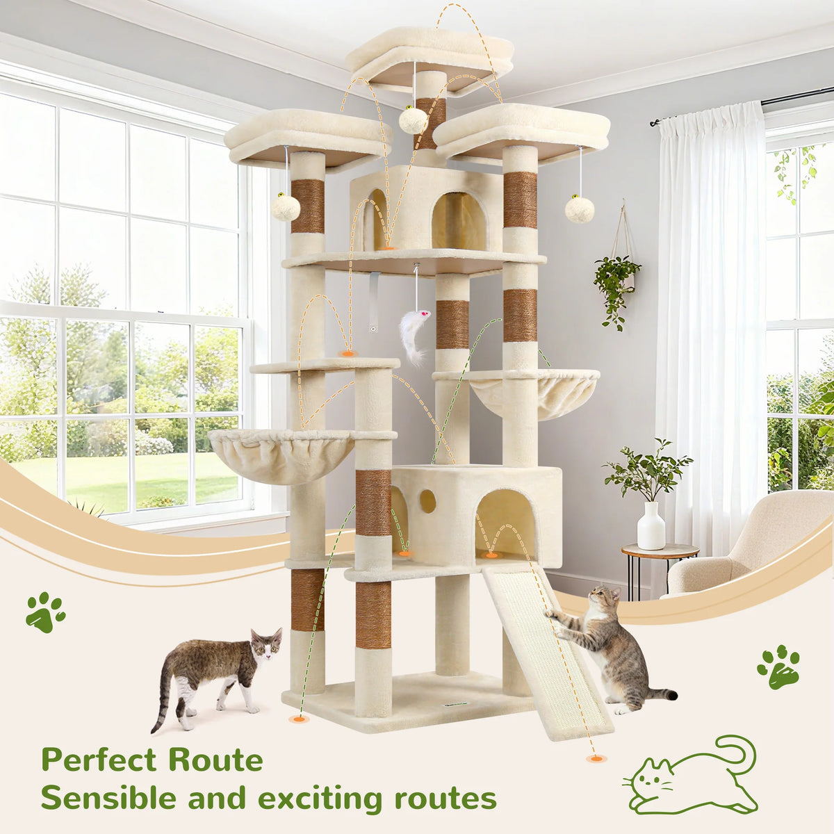 Globlazer Multilevel Cat Tree Tower With Condos And Scratching Posts