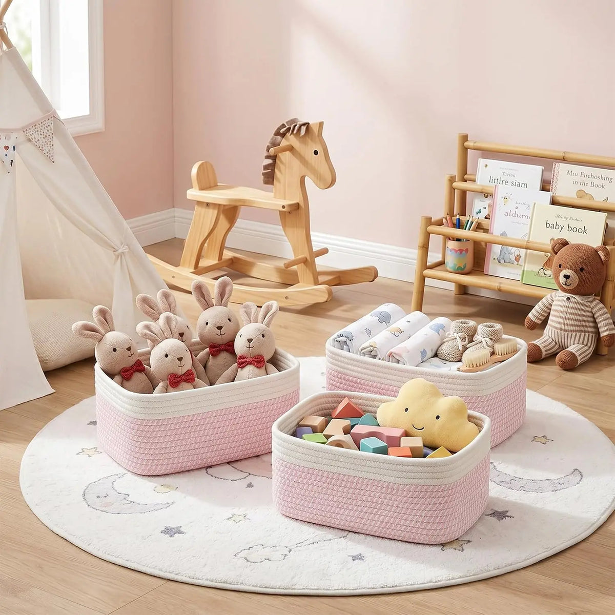 Garvee Cotton Rope Woven Storage Baskets for Home Organization