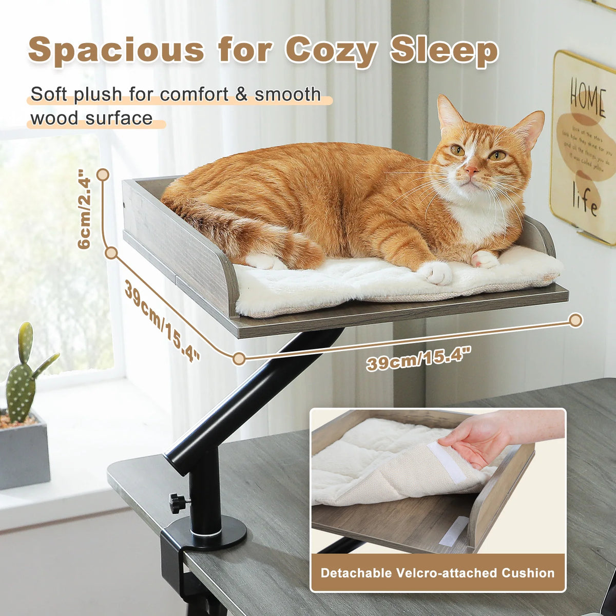 PAWZ Road Rotatable Cat Desk Bed With Adjustable Basket