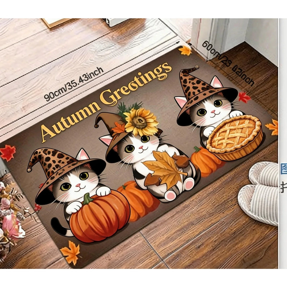 Autumn Gnome Non Slip Waterproof Indoor Outdoor Doorway Mat