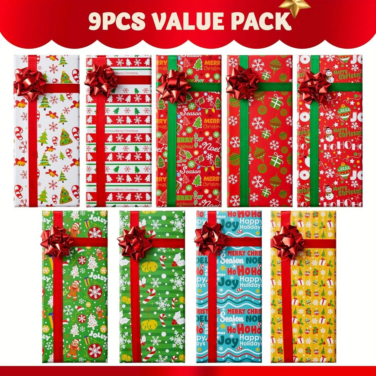 Joyfy Christmas Gift Card Boxes With Lids, 9 Pack