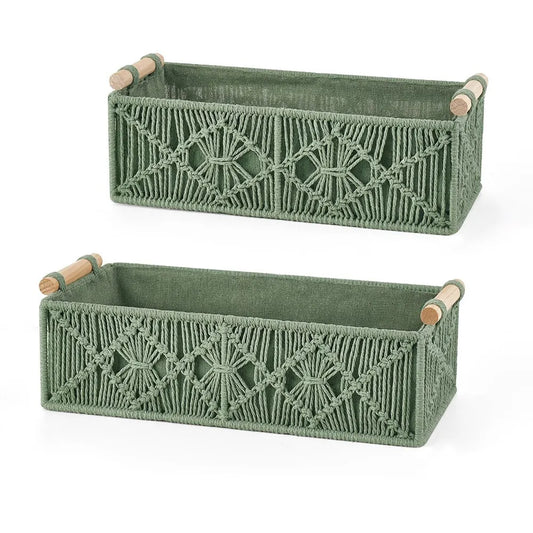 Macrame Hand Woven Storage Basket For Home Decor