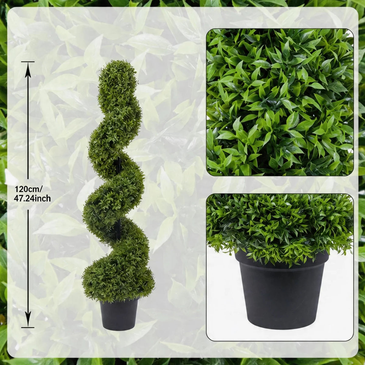 HiMISS Artificial Spiral Boxwood Topiary Trees for Home Decor
