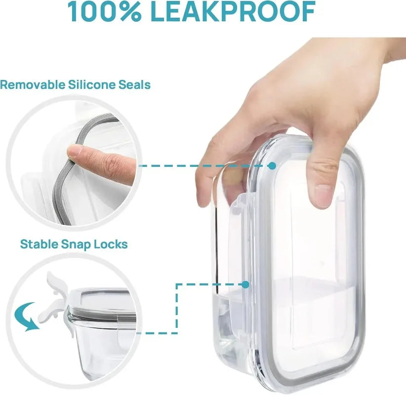 Airtight Borosilicate Glass Food Storage Containers With Lids