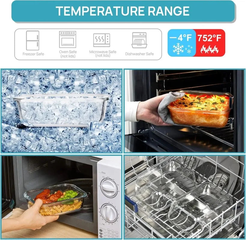 Airtight Borosilicate Glass Food Storage Containers With Lids