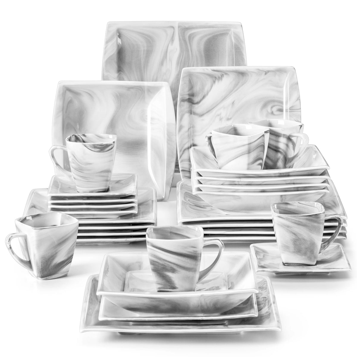 MALACASA Porcelain Dinnerware Set for Home and Dining