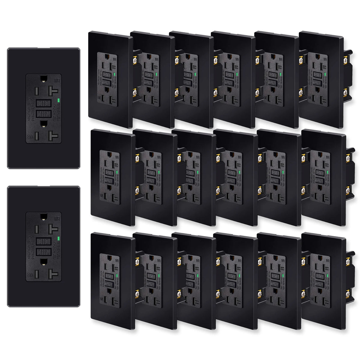 GFCI Outlet 20 Amp Tamper Resistant Receptacle LED Indicator