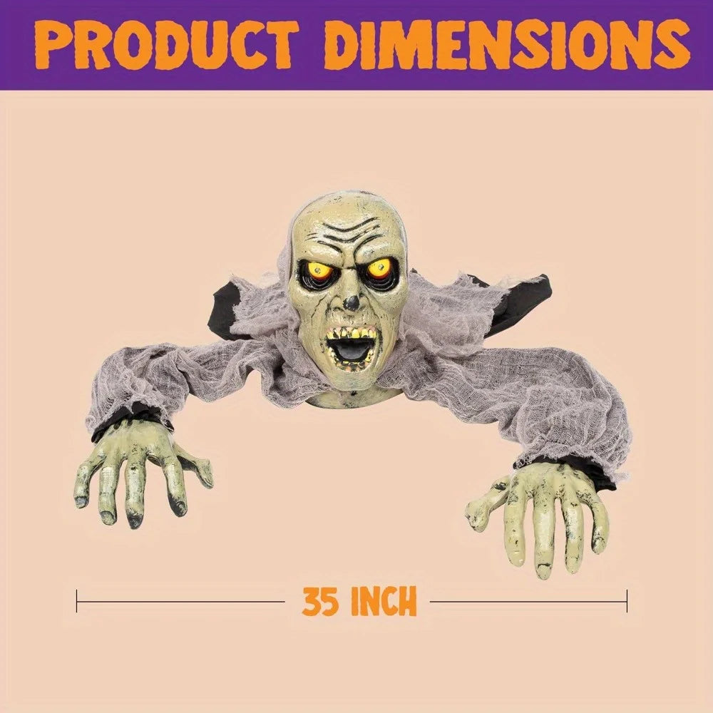 Animated Groundbreaker Zombie Halloween Decoration with Sound and Flashing Eyes