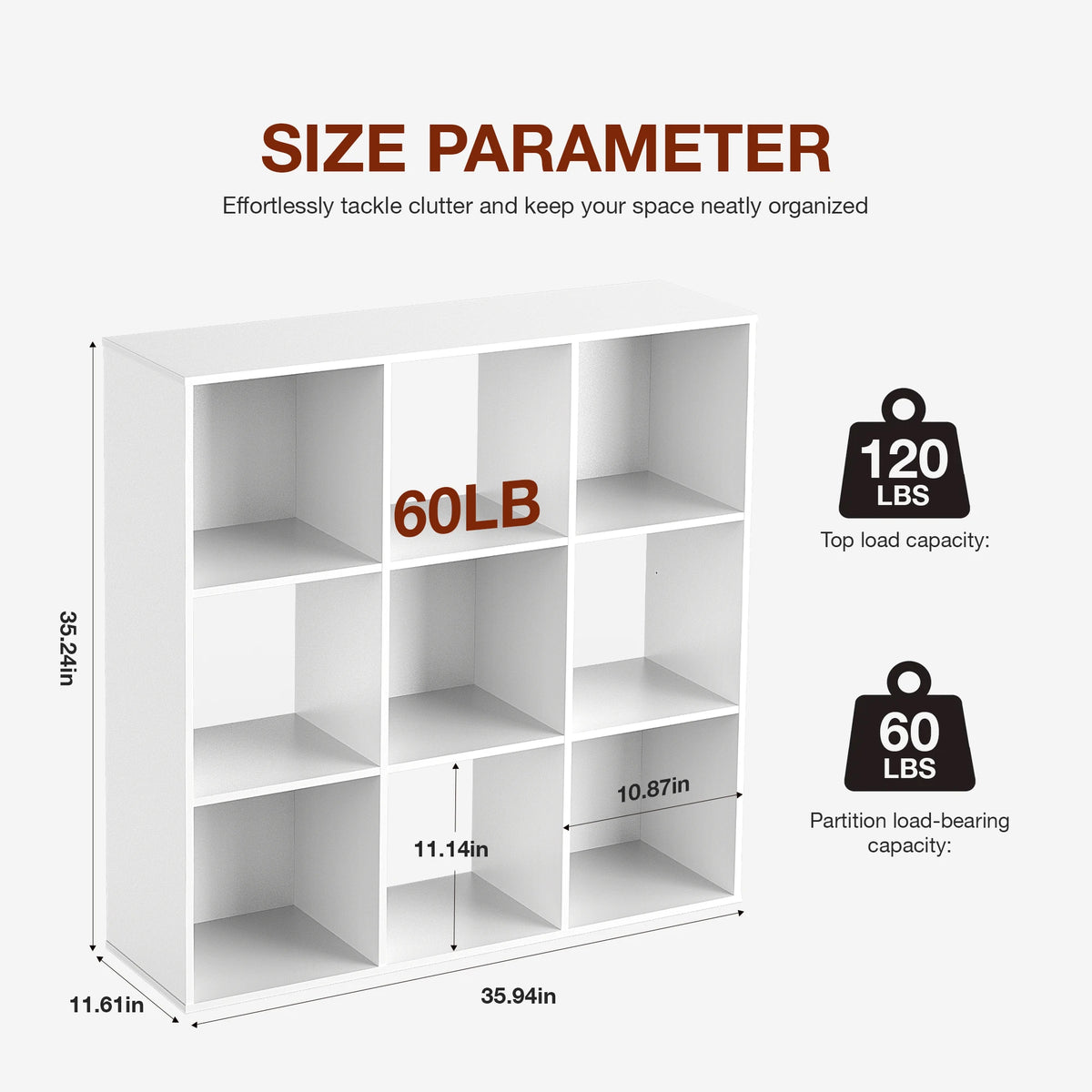 JHK Modern Wooden Cube Storage Organizer Bookshelf