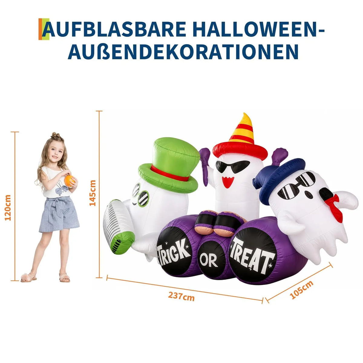 Halloween Inflatable Ghost Decoration With LED Lights for Outdoor Yards