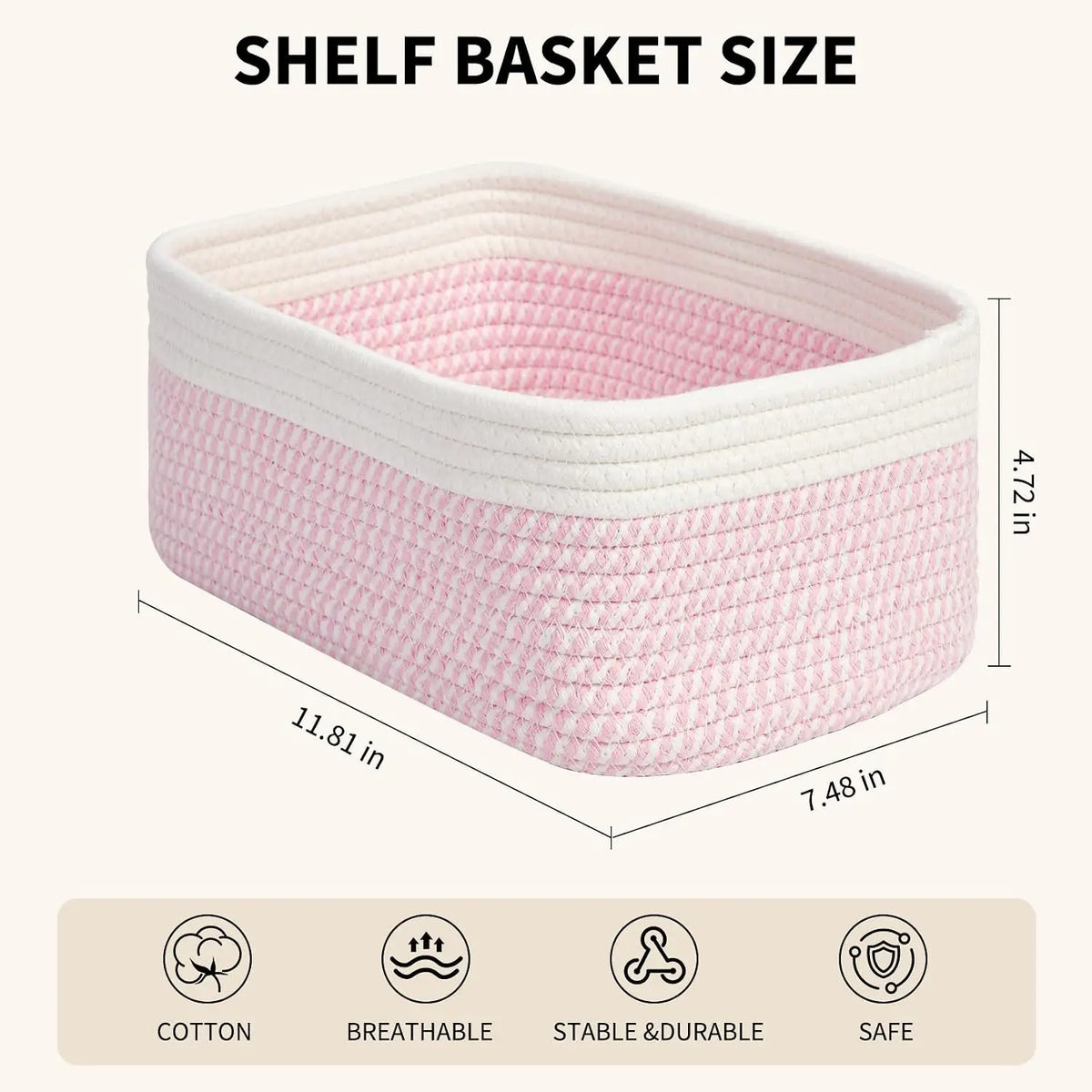 Garvee Cotton Rope Woven Storage Baskets for Home Organization