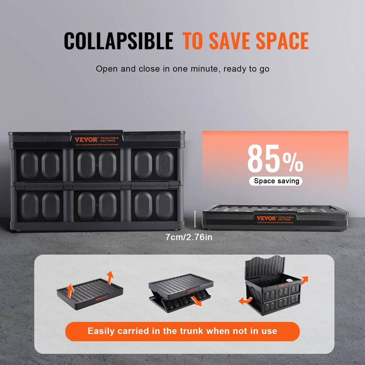 Collapsible Storage Bins With Lids Plastic Utility Crates