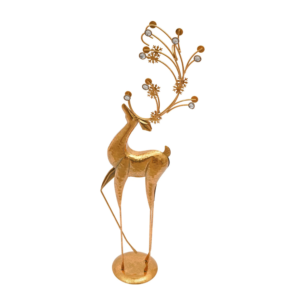 Elegant Metal Deer Statue For Modern Indoor Holiday Decor