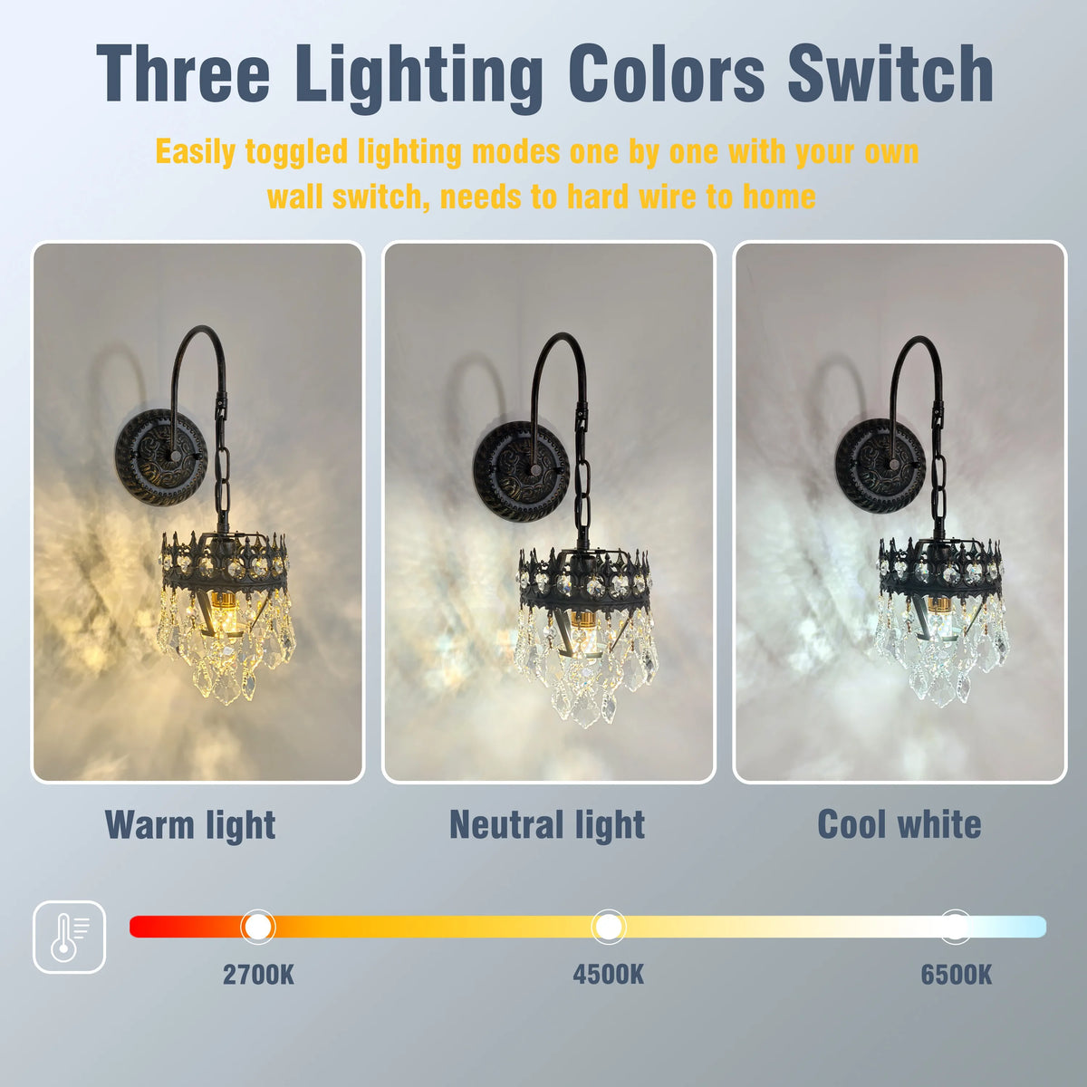 Vrygle Medieval Modern Crystal Wall Lamp for Indoor Spaces