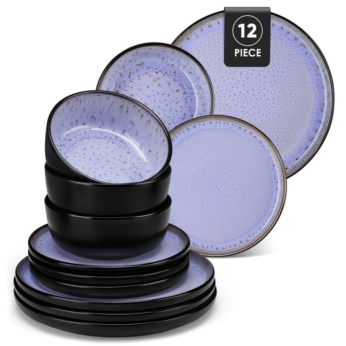 MALACASA Ceramic Stoneware Dinnerware Set With Plates And Bowls