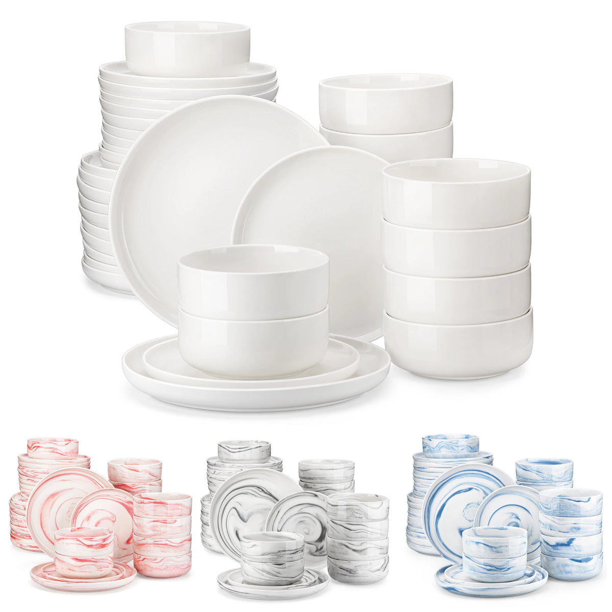 Malacasa Ceramic Porcelain Dinnerware Set
