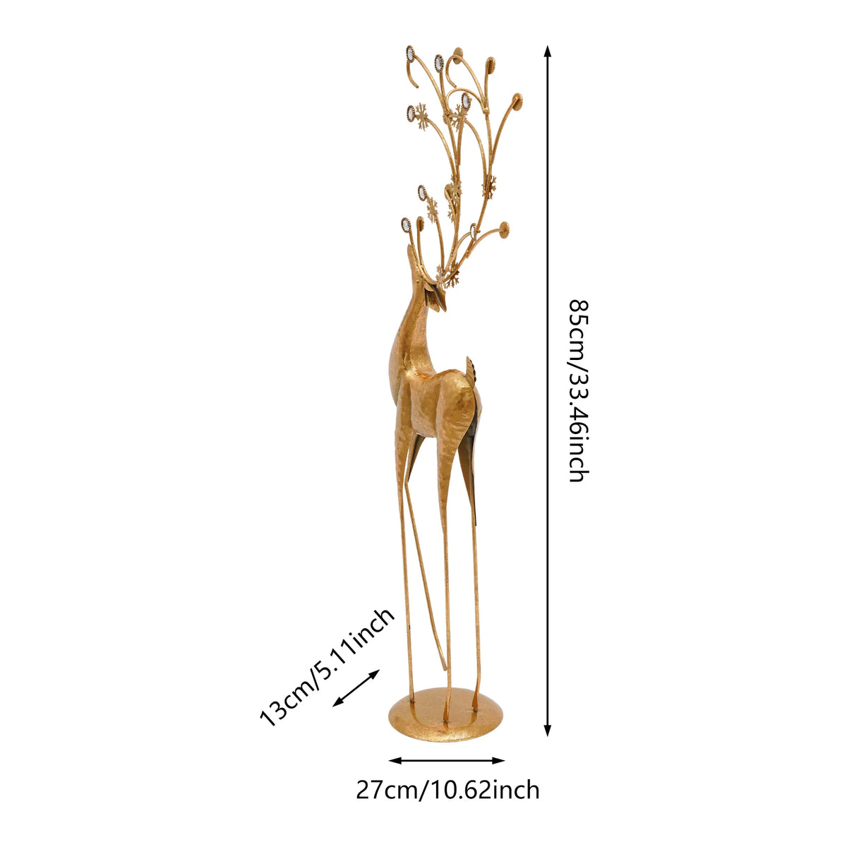 Elegant Metal Deer Statue For Modern Indoor Holiday Decor