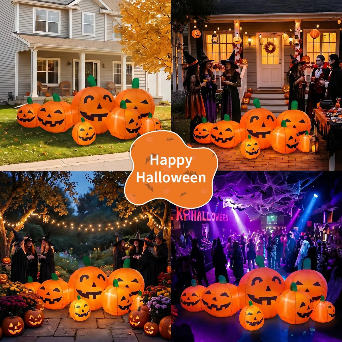 Inflatable Halloween Pumpkin Patch Decoration With LED Lights