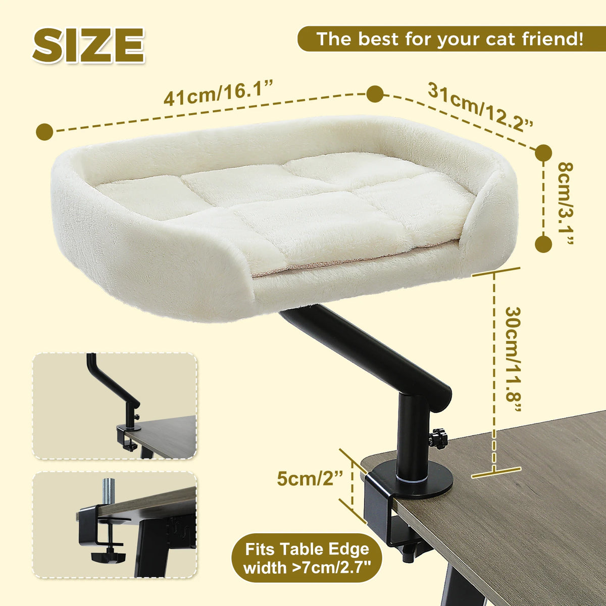 PAWZ Road Rotatable Cat Desk Bed With Adjustable Basket