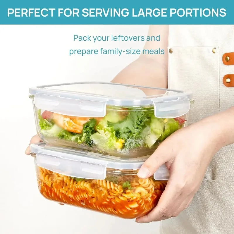 Airtight Borosilicate Glass Food Storage Containers With Lids
