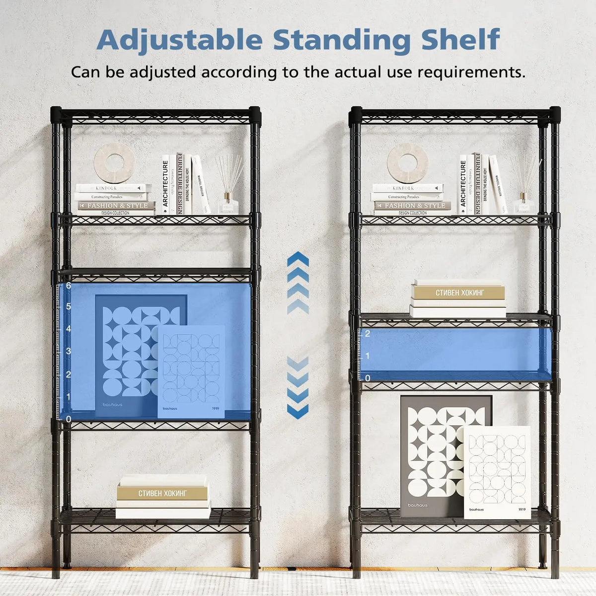 JHK Adjustable Metal Wire Storage Shelves For Home Organization