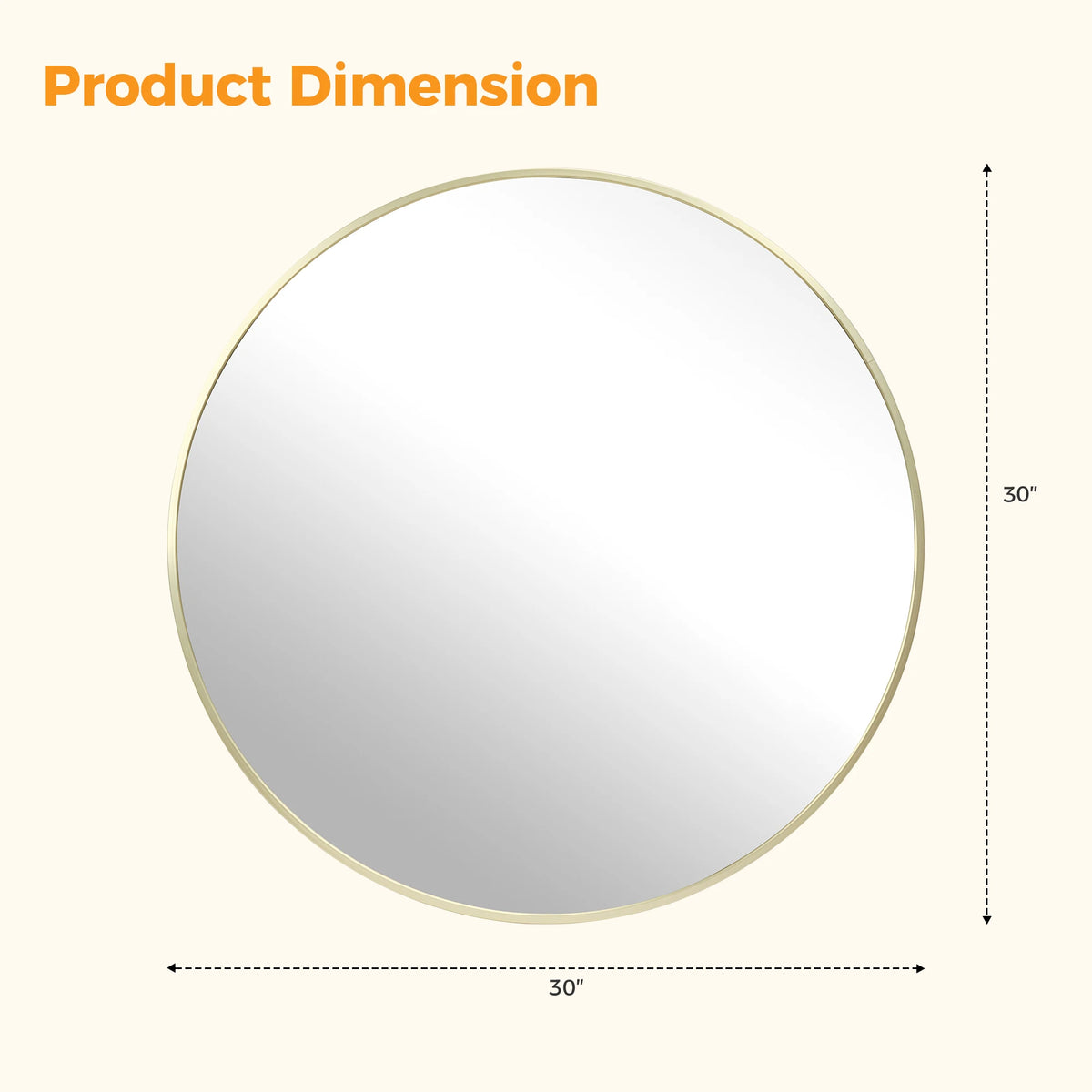 MCQ Shatterproof Round Wall Mirror for Bathroom and Bedroom