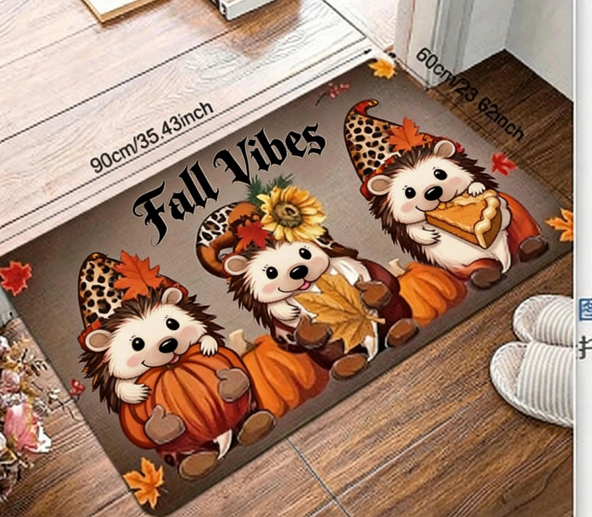 Autumn Gnome Non Slip Waterproof Indoor Outdoor Doorway Mat