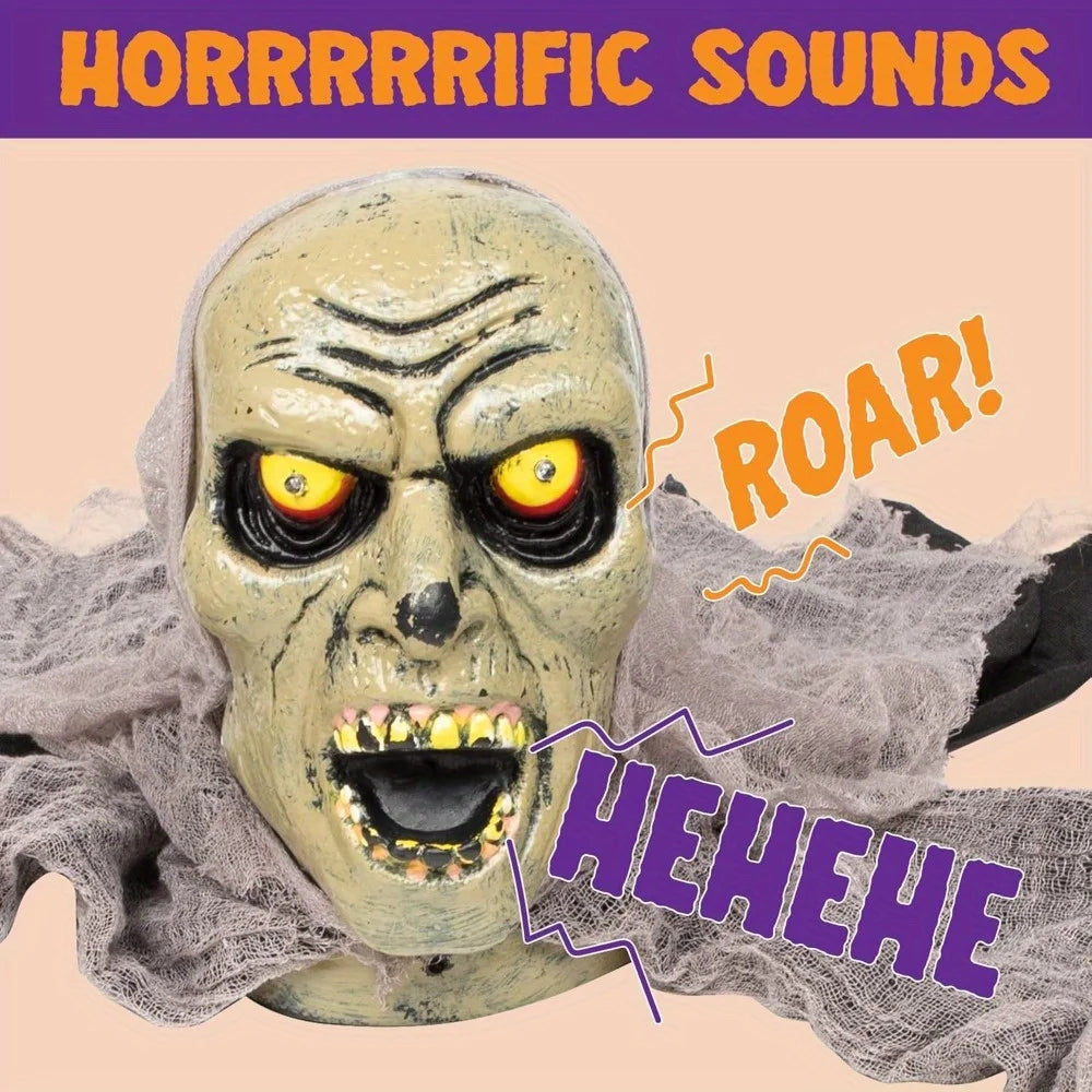 Animated Groundbreaker Zombie Halloween Decoration with Sound and Flashing Eyes