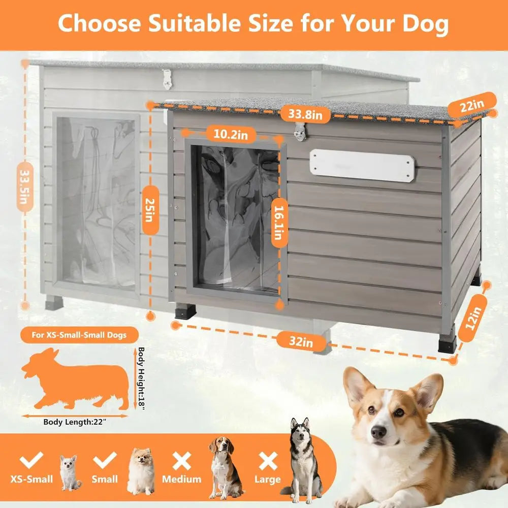 Durable Indoor And Outdoor Wooden Dog House for Small Breeds