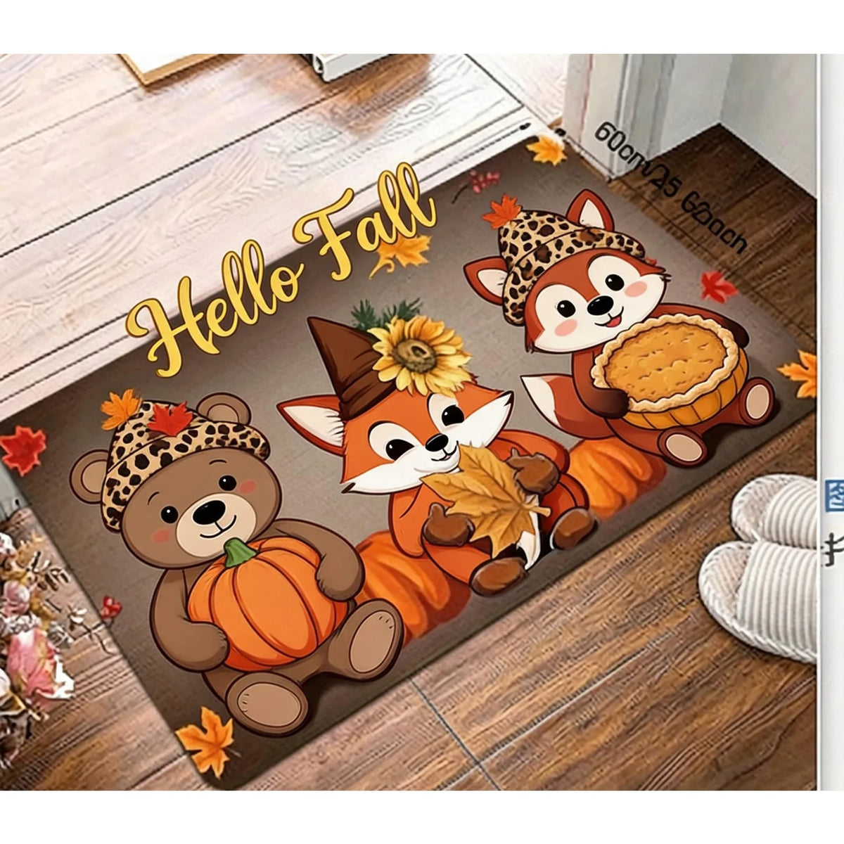 Autumn Gnome Non Slip Waterproof Indoor Outdoor Doorway Mat