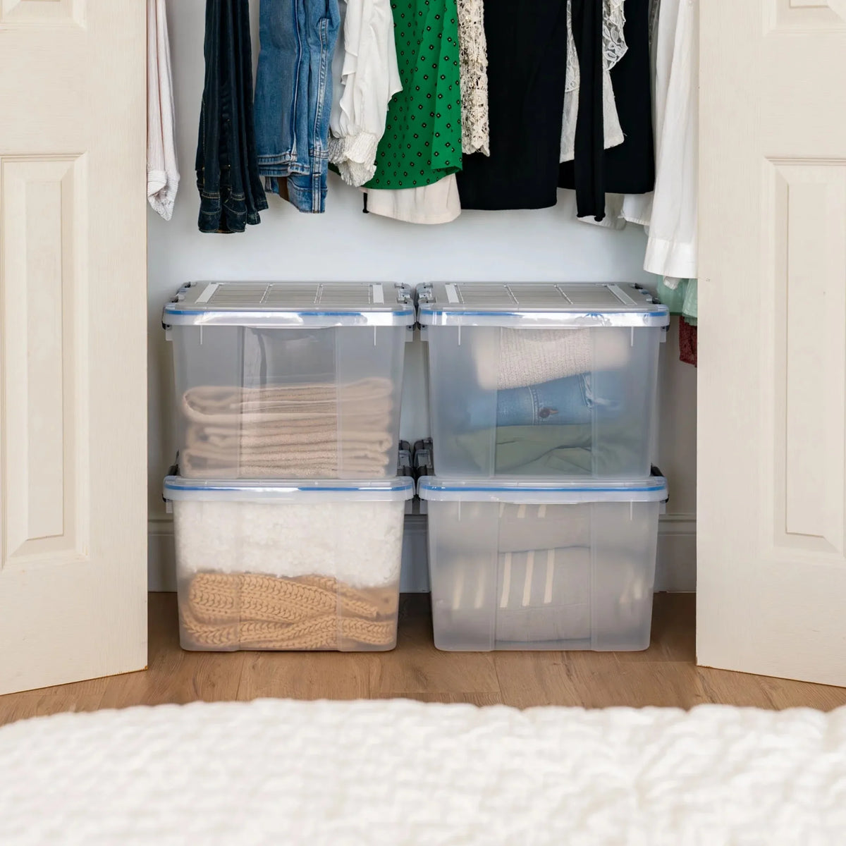 Plastic Storage Bins With Airtight Sealed Lids for Organization