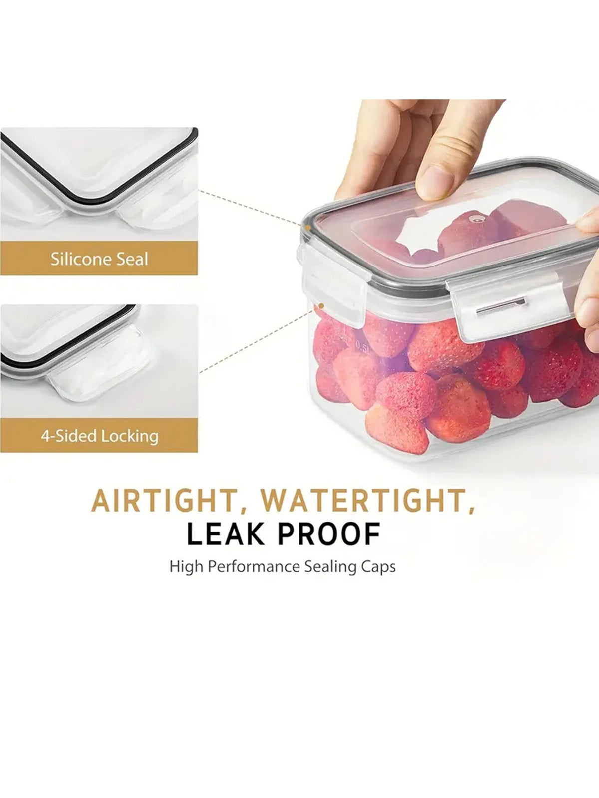 Airtight Food Storage Containers With Labels For Kitchen