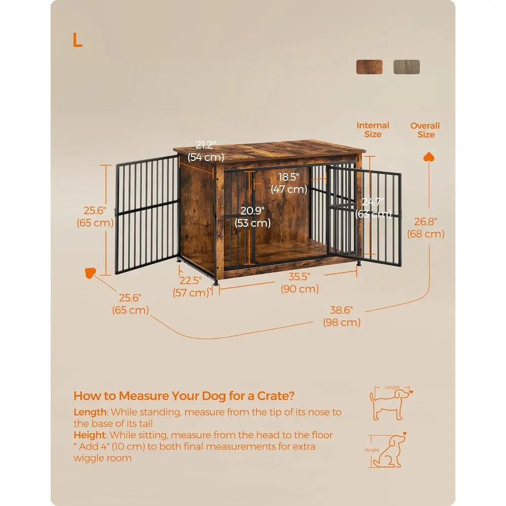 Heavy Duty Dog Crate Furniture End Table for Large Dogs