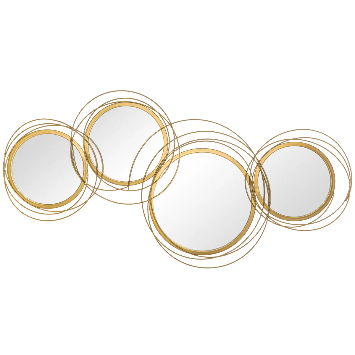 HOMCOM Modern Metal Wall Mirror Decorative Sculpture