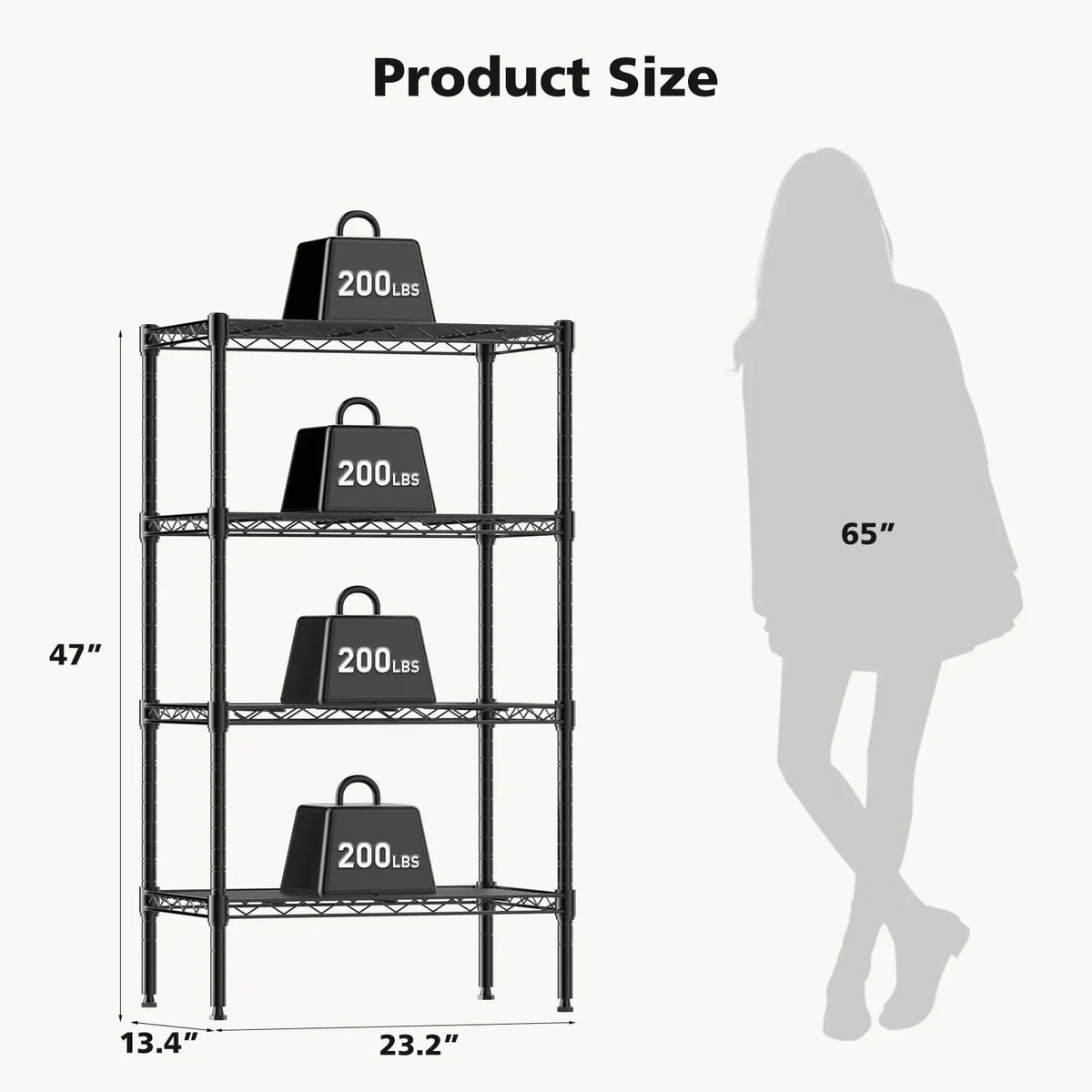 JHK Adjustable Metal Wire Storage Shelves For Home Organization