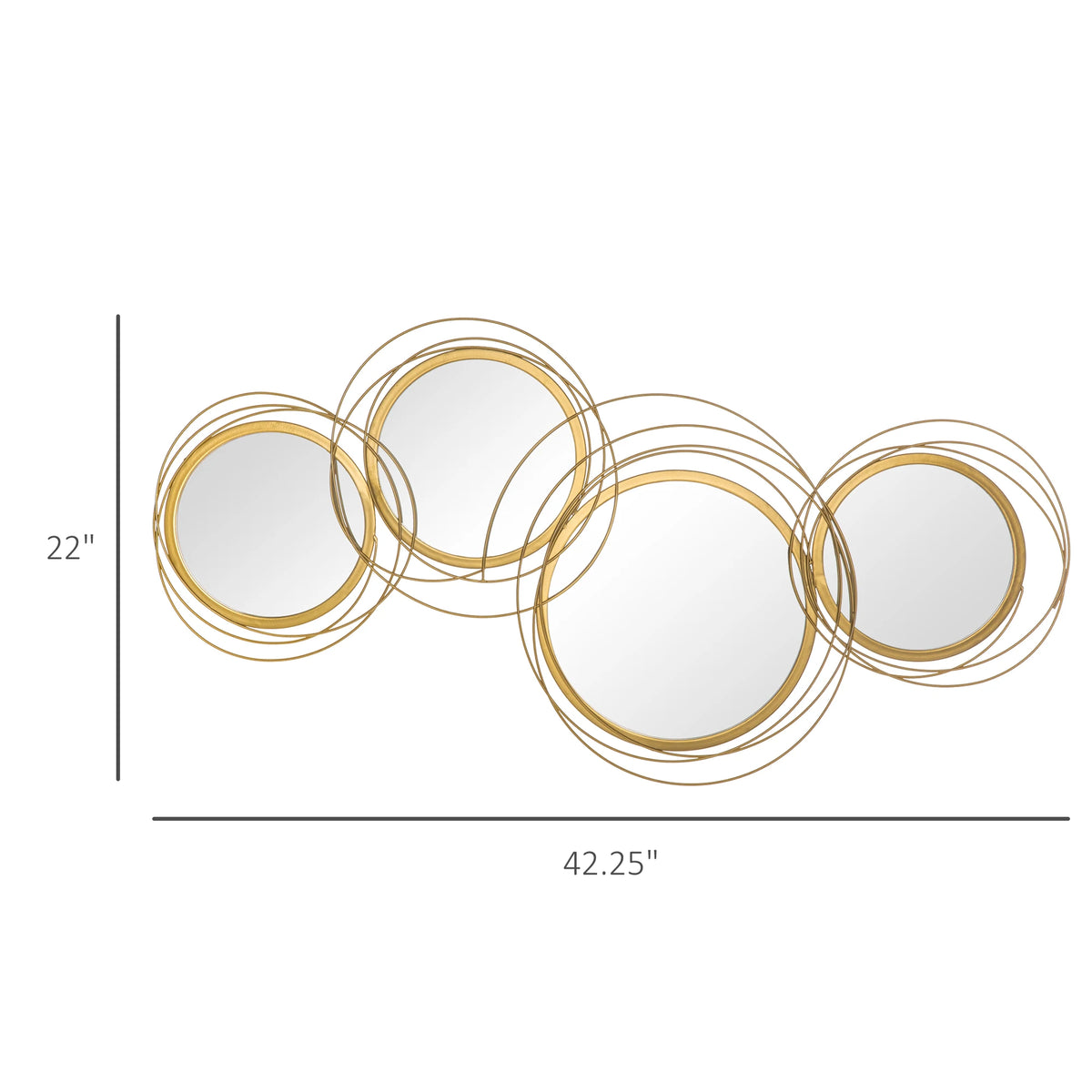 HOMCOM Modern Metal Wall Mirror Decorative Sculpture