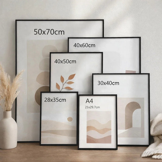 Modern Aluminum Picture Frames Set With Mat For Gallery Wall