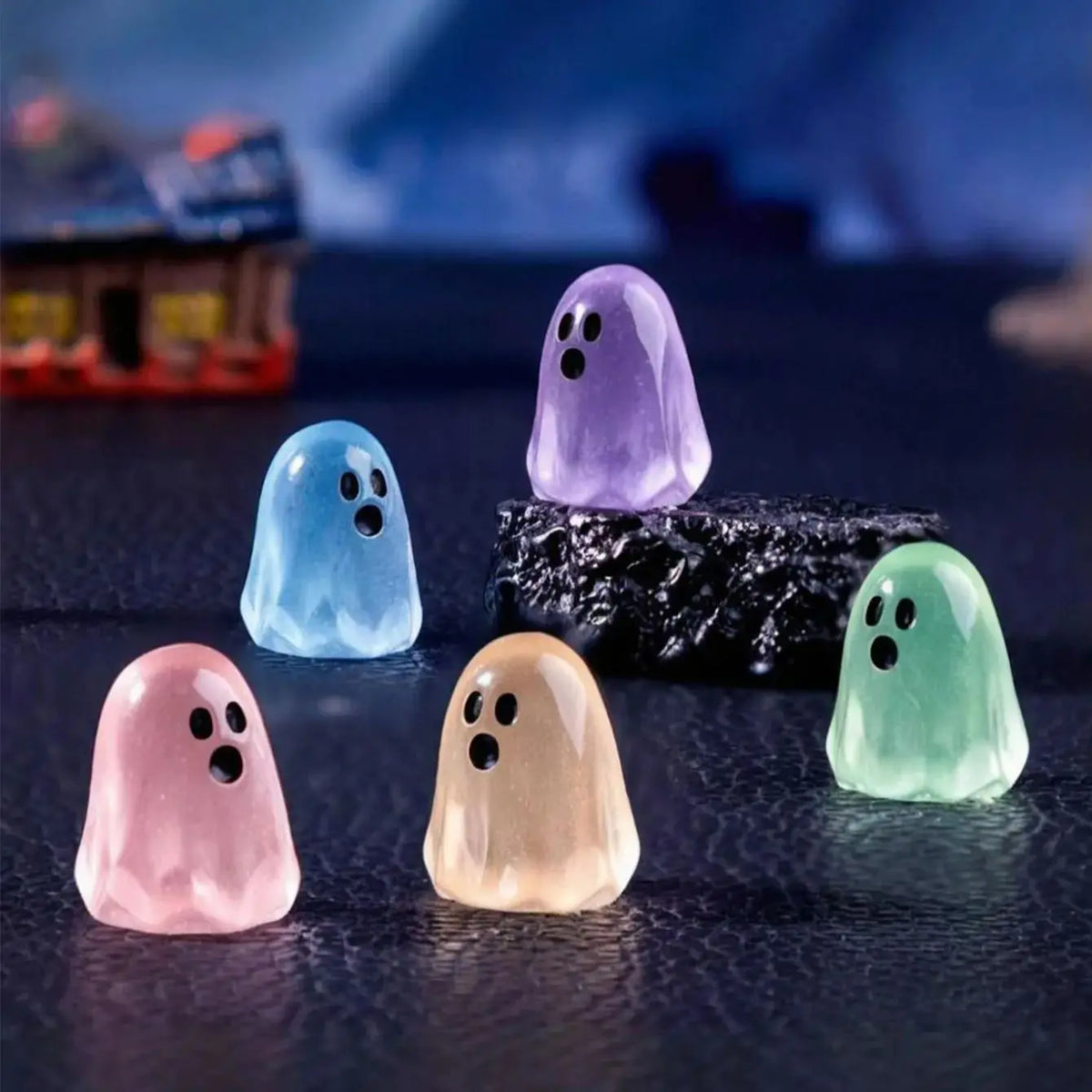 Mini Resin Ghost Luminous Halloween Decoration Figurines