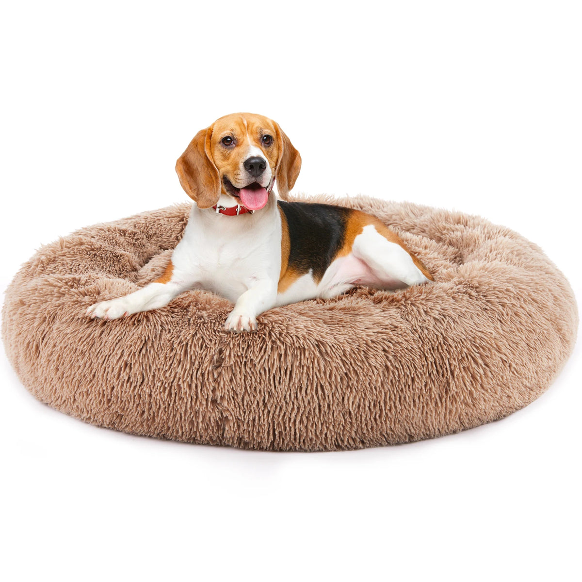 JHK Washable Plush Faux Fur Calming Dog Bed