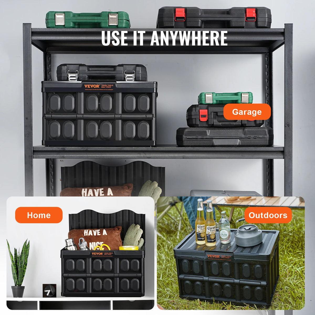 Collapsible Storage Bins With Lids Plastic Utility Crates