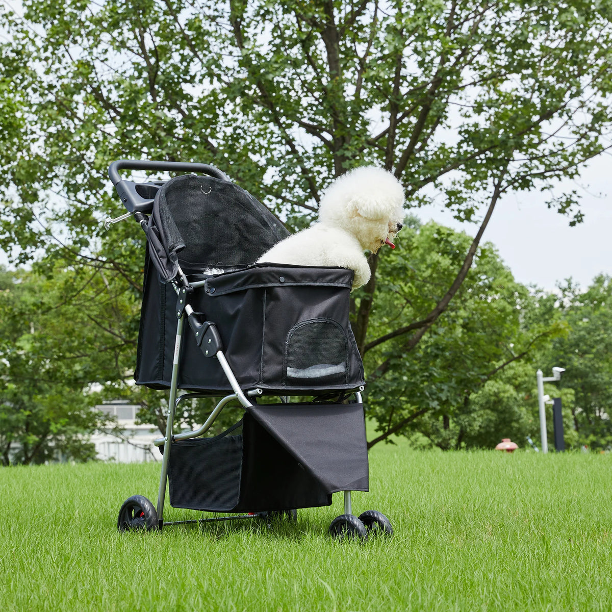 JHK Foldable Three Wheel Pet Stroller for Dogs and Cats