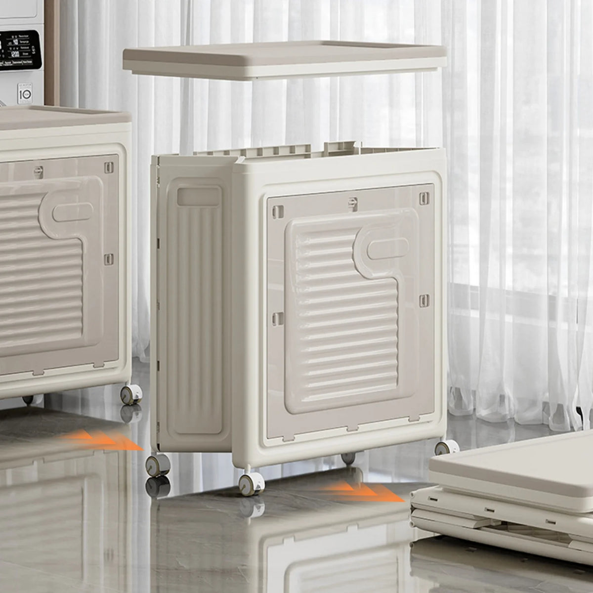 HiMISS Rolling Collapsible Laundry Hamper With Lid