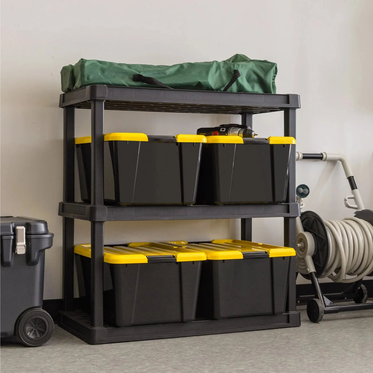 Stackable Plastic Storage Bin With Secure Lid