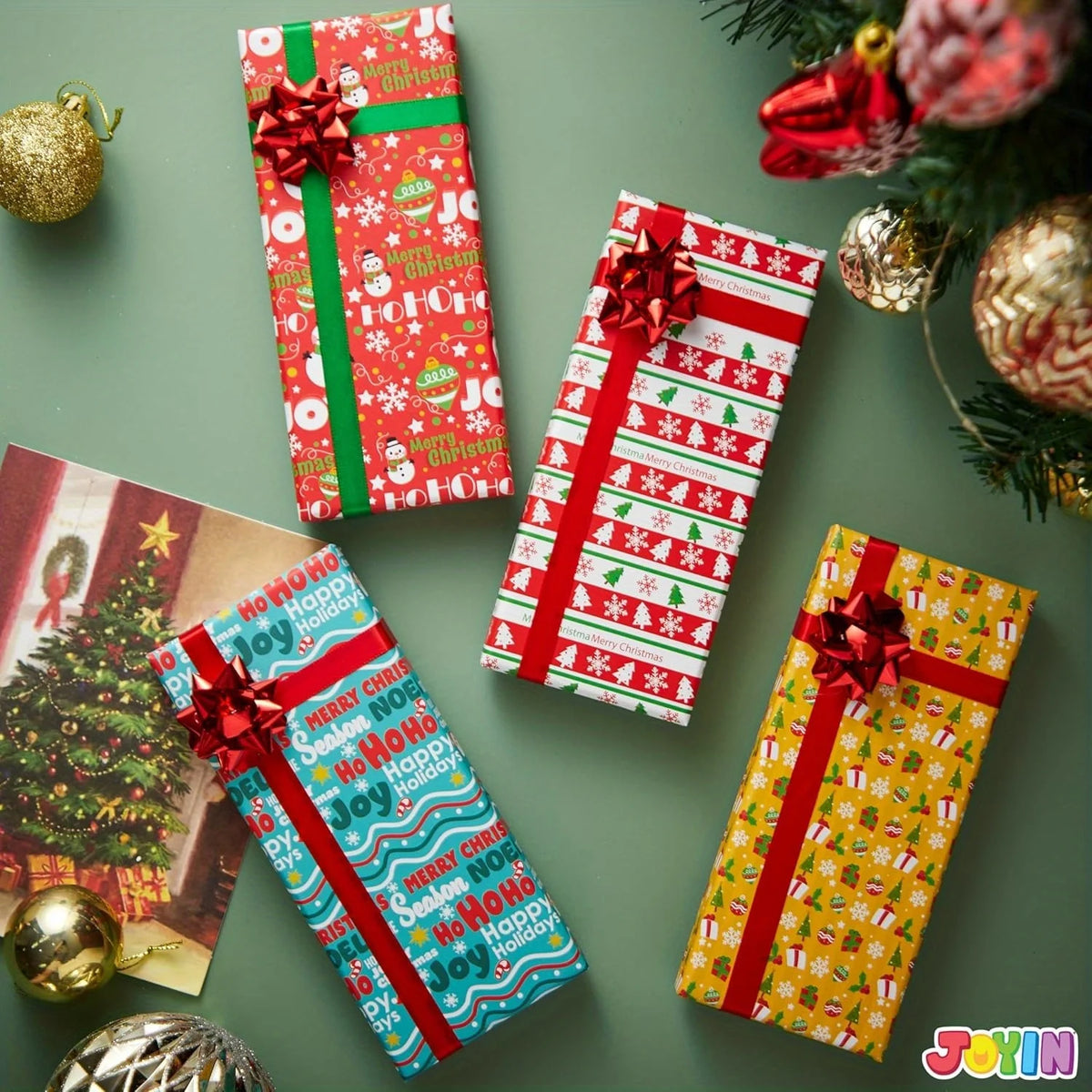 Joyfy Christmas Gift Card Boxes With Lids, 9 Pack