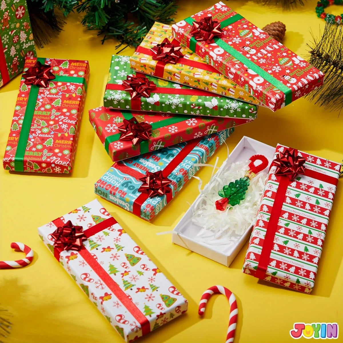 Joyfy Christmas Gift Card Boxes With Lids, 9 Pack