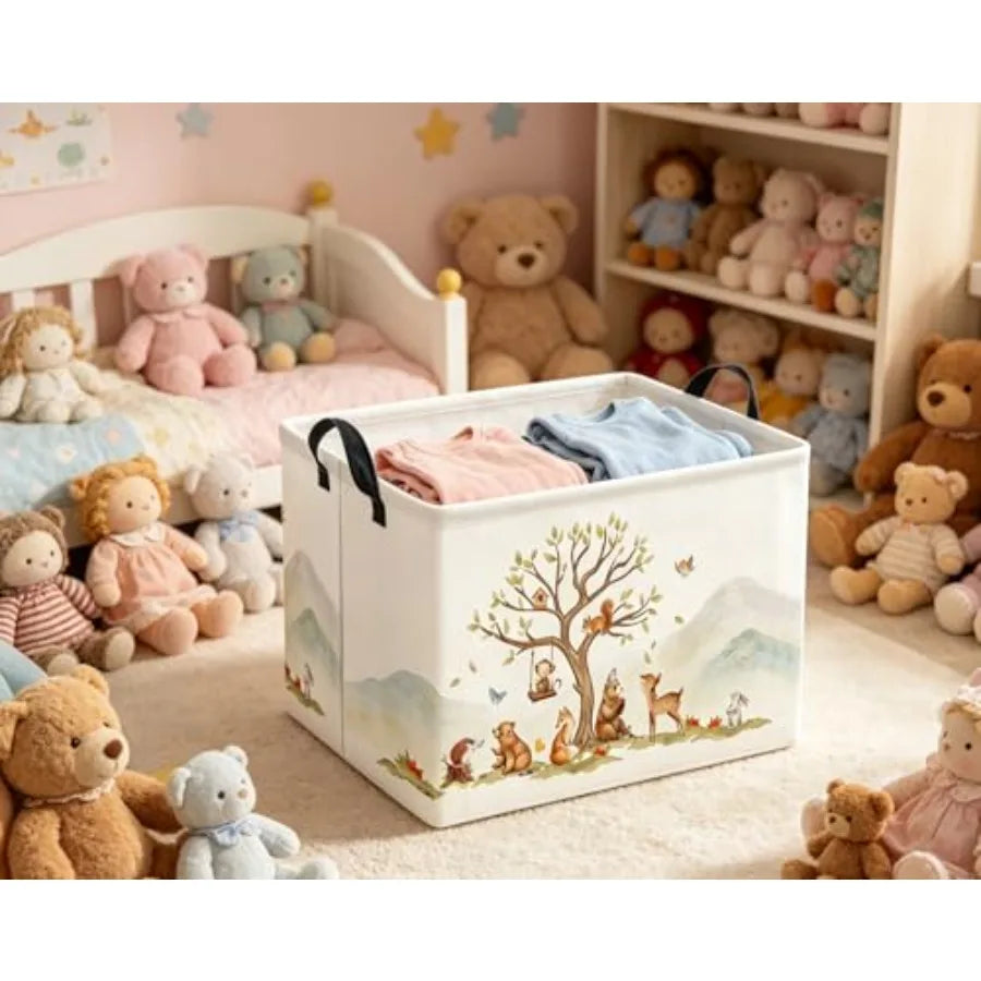 Rectangular Bamboo Baby Storage Basket And Book Shelf Room Decor
