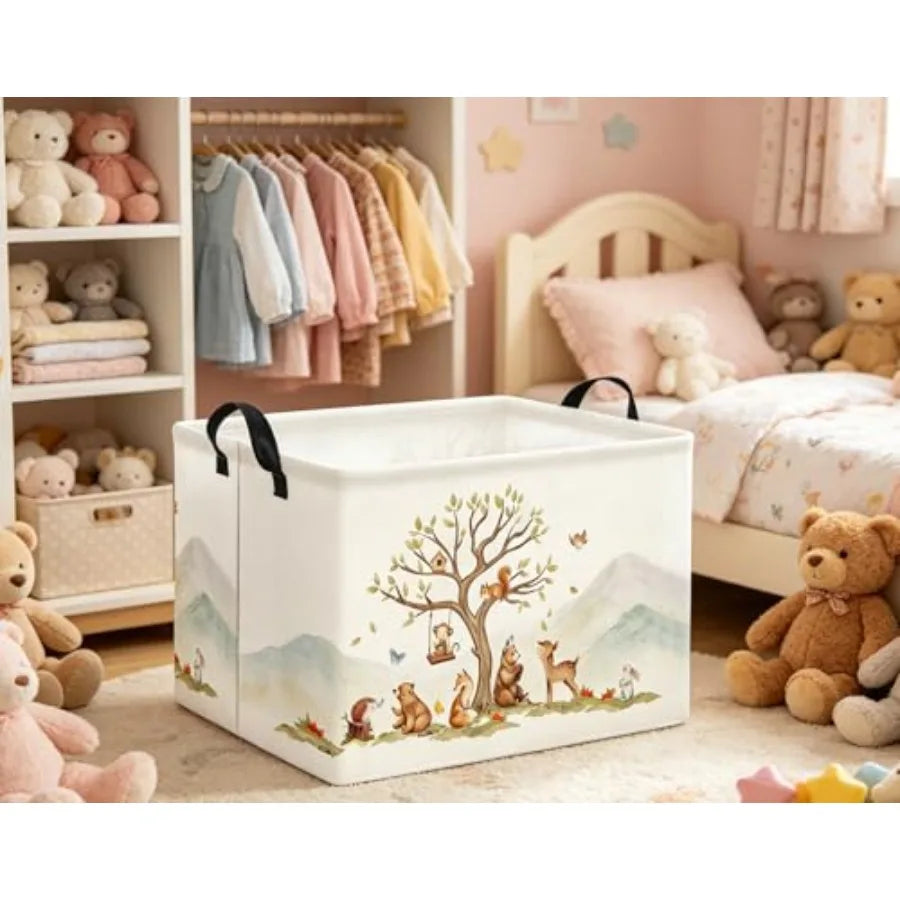 Rectangular Bamboo Baby Storage Basket And Book Shelf Room Decor