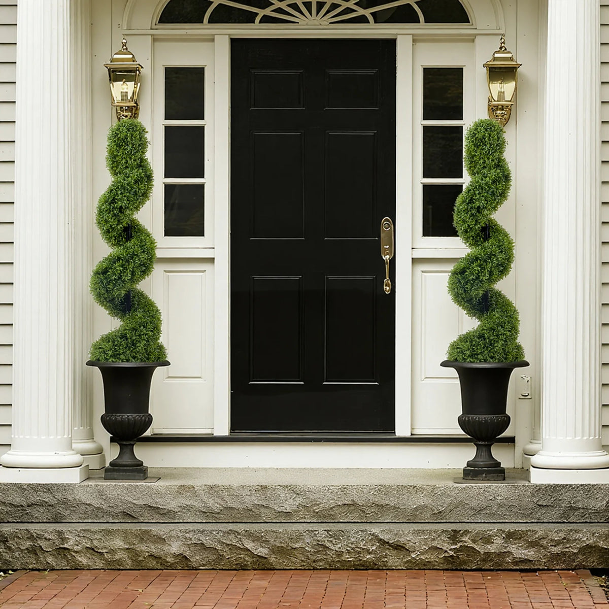 HiMISS Artificial Spiral Boxwood Topiary Trees for Home Decor